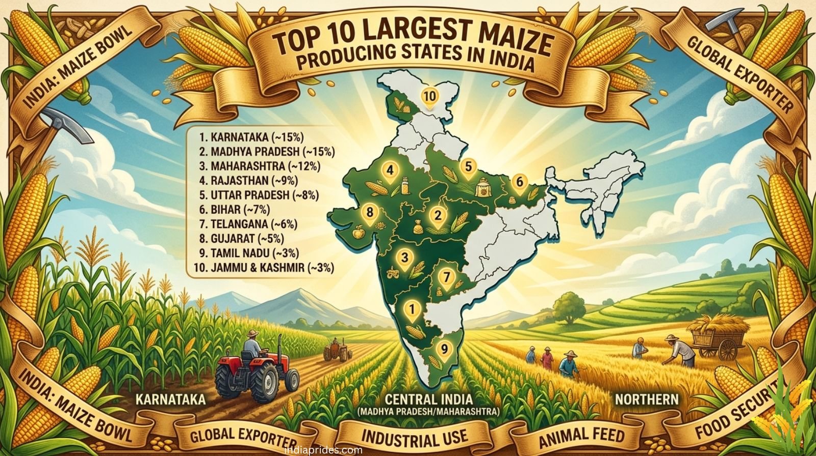 Top 10 Largest Maize Producing States in India 2026: The Rankings