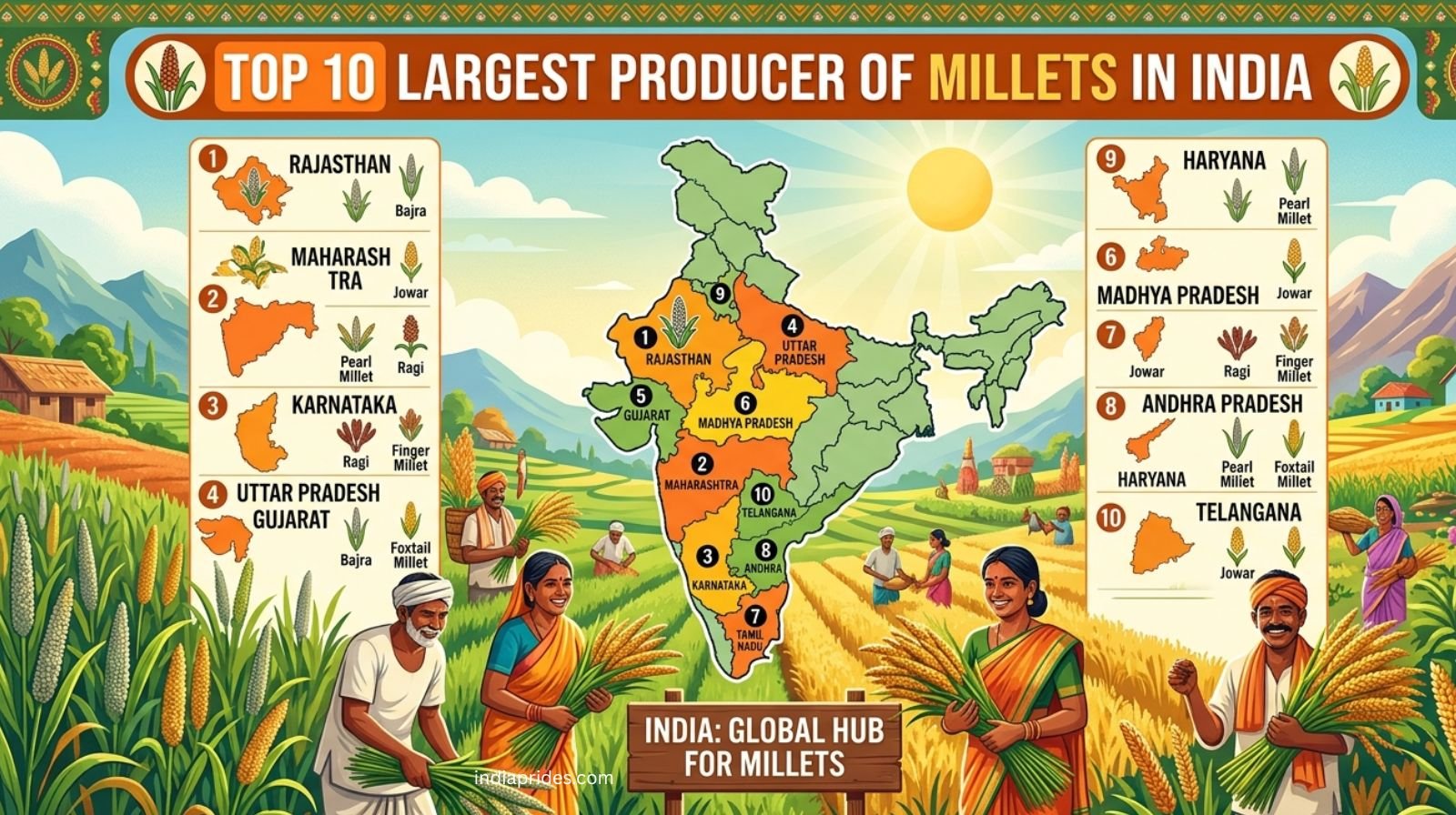 Top 10 Largest Producer of Millets in India